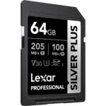 Lexar SD 64GB Silver Plus 205MB V30