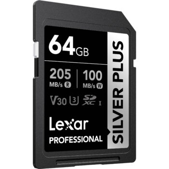 Lexar SD 64GB Silver Plus 205MB V30